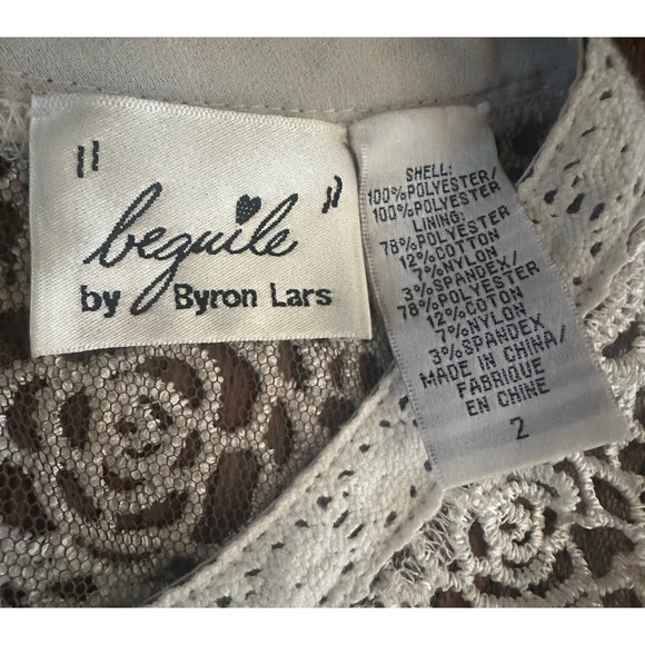 2 Anthropologie Beguile Byron Lars Lace Study Sheath Pencil Laser Cut Dress - Picture 4 of 6